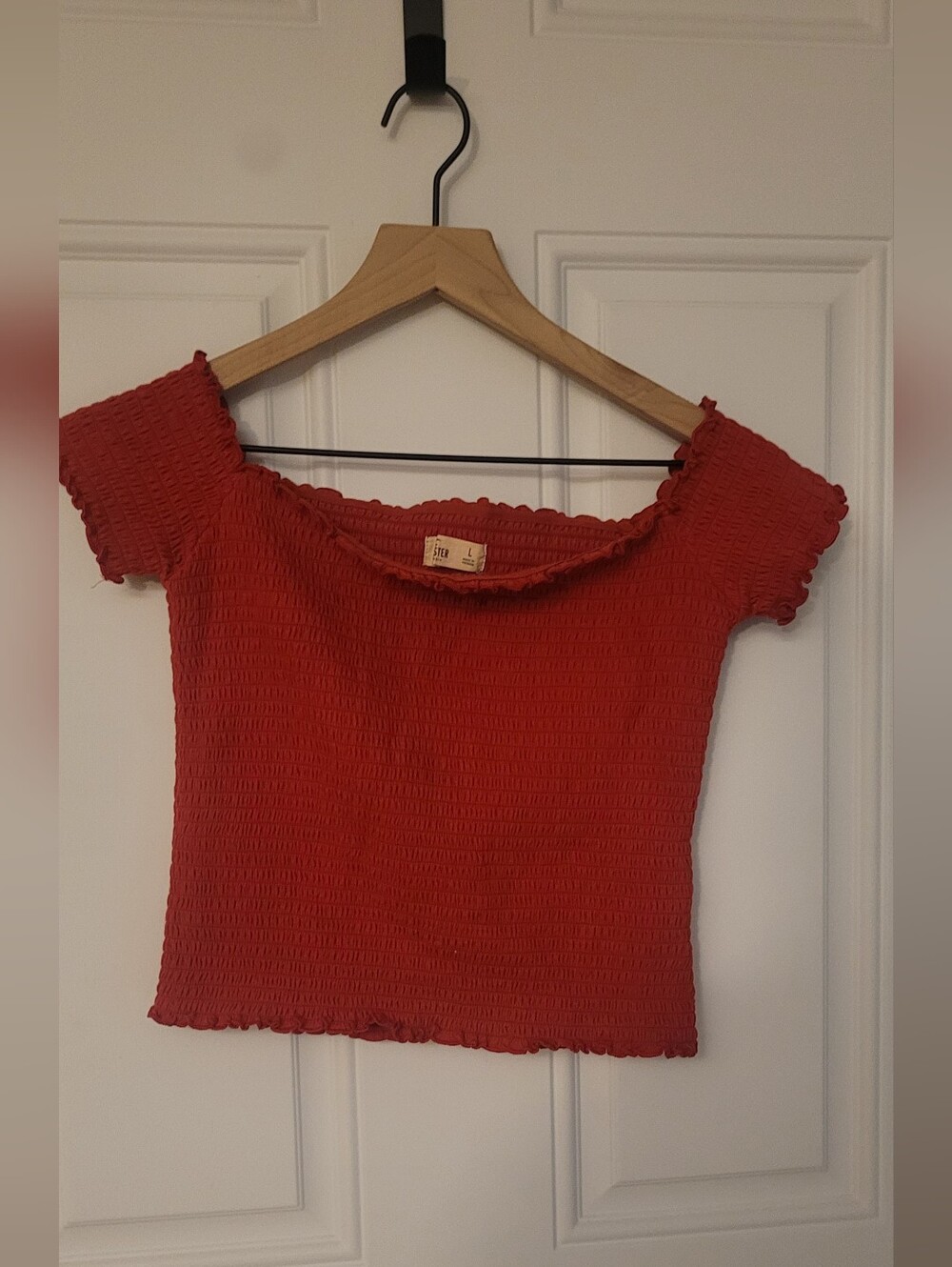 Hollister Red Smocked Top Size Large